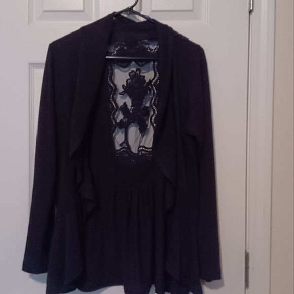 🌹Elegant Black Lace Cardigan - Picture 2 of 9